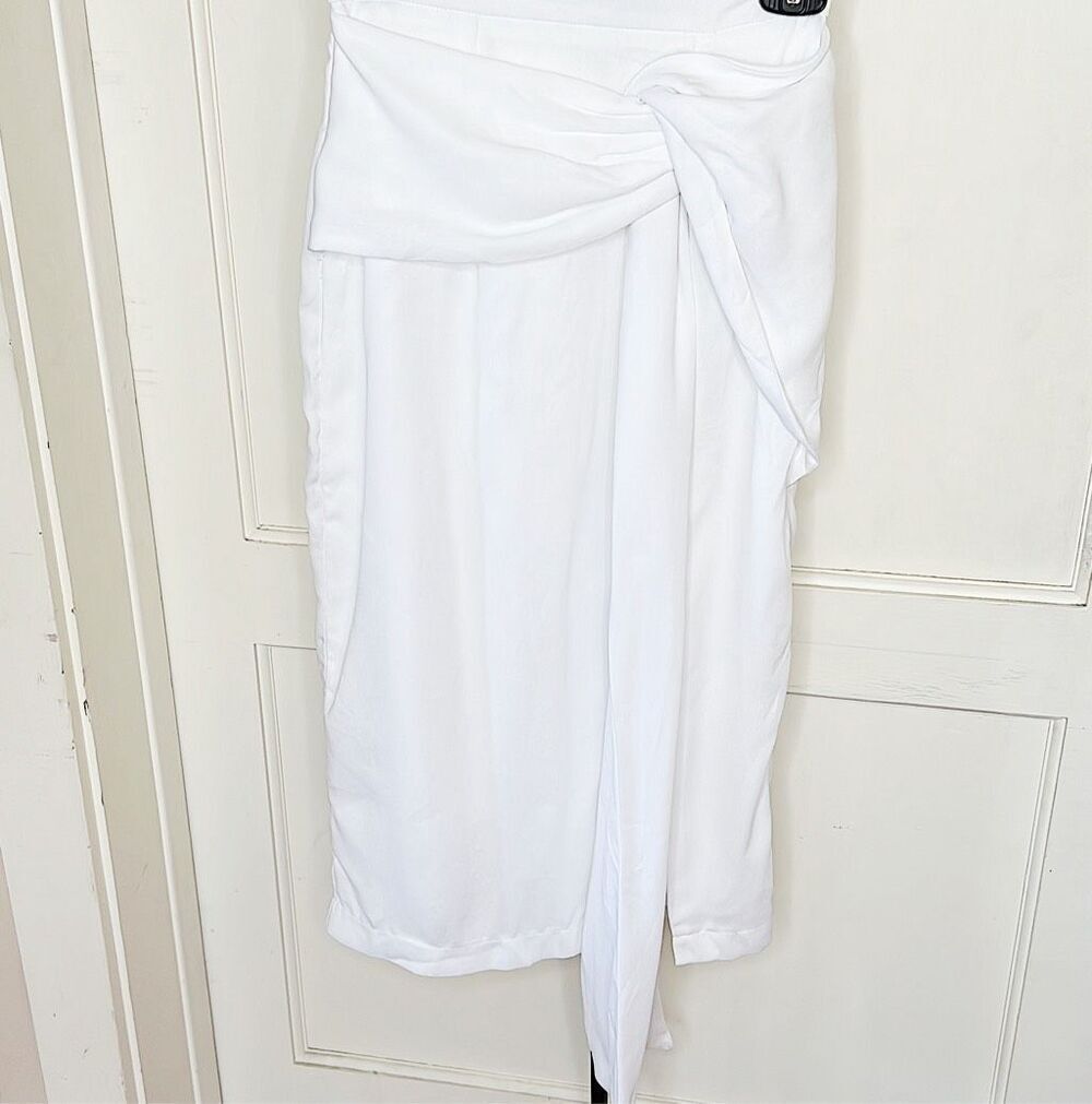 Petal & Pup SNDYS Zanita White Side Slit Midi Skirt XS Nwot